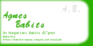 agnes babits business card